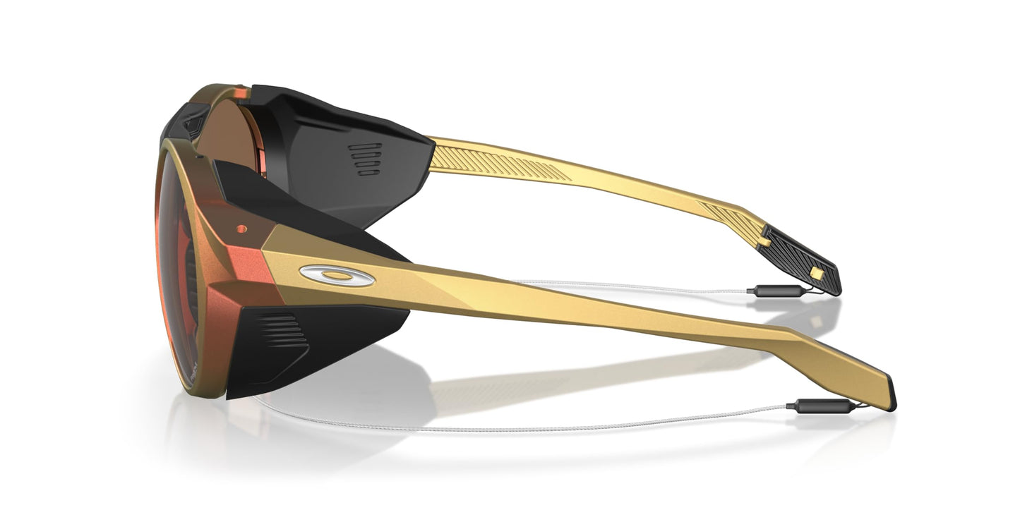 Oakley Men's Oo9440 Clifden Round Sunglasses, Matte Red Gold Colorshift/Prizm Bronze, 54 mm