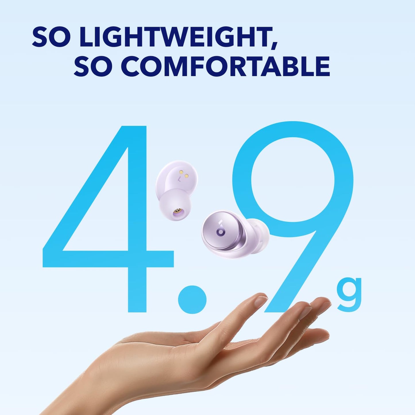 Soundcore by Anker Space A40 Auto-Adjustable Active Noise Cancelling Wireless Earbuds, Reduce Noise by Up to 98%, 50H Playtime, Hi-Res Sound, Comfortable Fit, App Customization, Wireless Charge