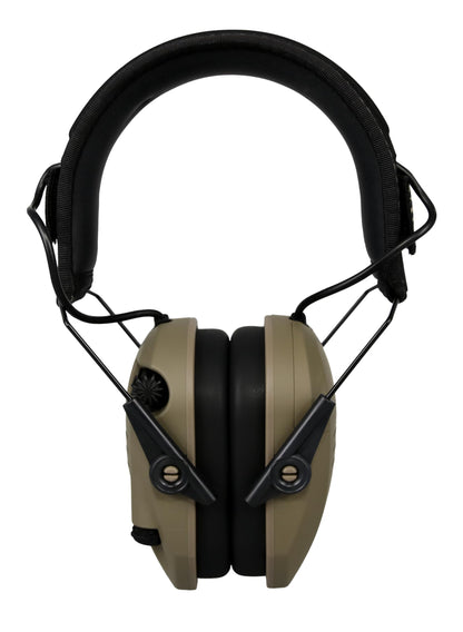 Walkers Razor Slim Shooter Electronic Folding Ear Protection Muffs, Tan Patriot