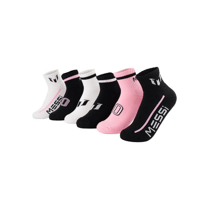 Messi Boys Lifestyle Ankle Socks, 6-Pack Kids Socks, Soft & Stretchy, Comfortable, Pink