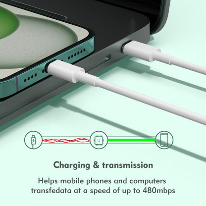 USB C to USB C Cable, 5-Pack 6FT, 60W Fast Charging Power Delivery for iPhone 15/15 Pro/15 Plus/15 Pro Max, iPad Mini 6/Pro 2021, MacBook Pro 2020, Samsung Galaxy S23, Switch