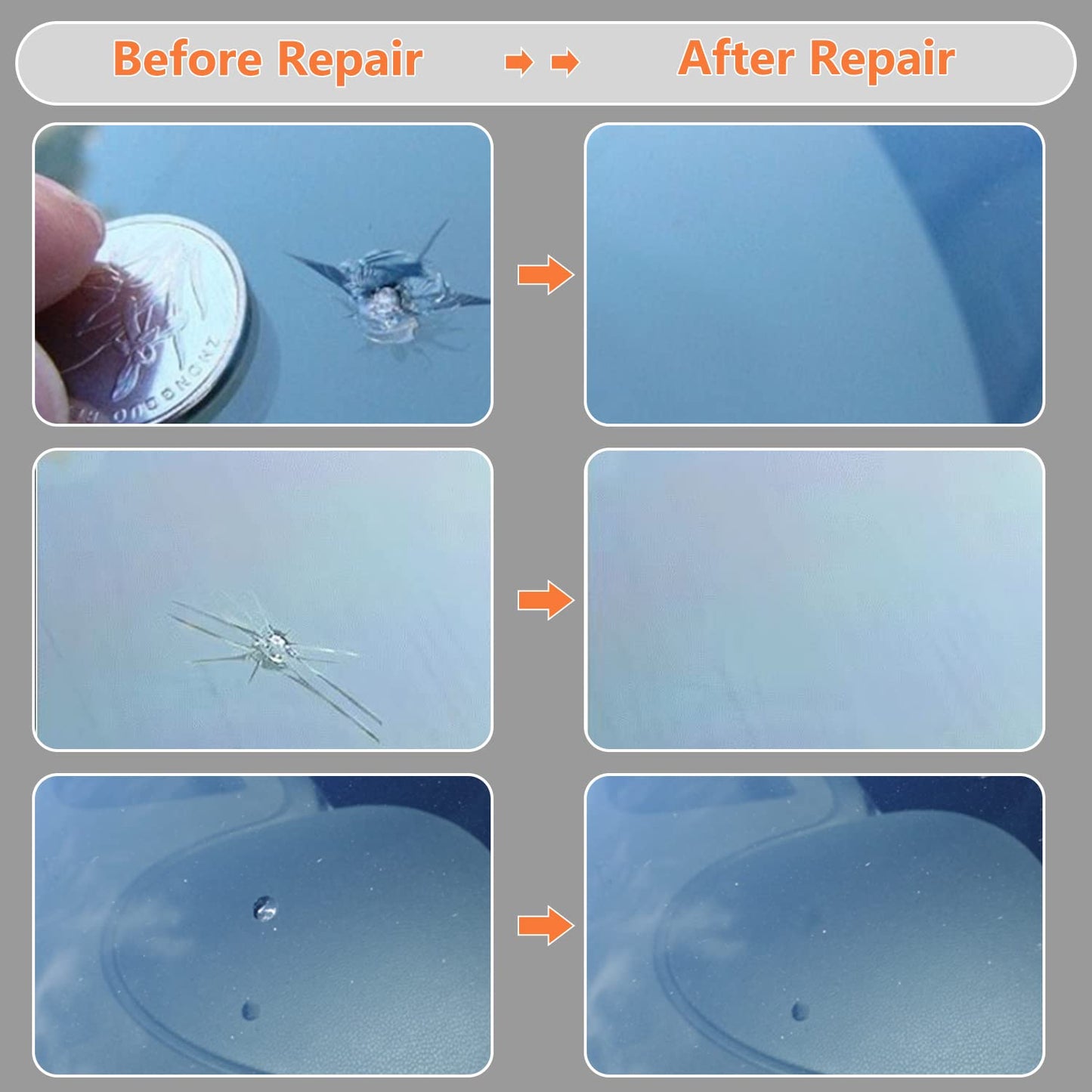 WD-40 Windshield Repair Kit, Windshield Crack Repair Kit, Upgraded Windshield Repair Kit for Chips and Cracks, Windshield Chip Repair Kit Quick Fix for Chips, Cracks, StarShaped Crack Chips