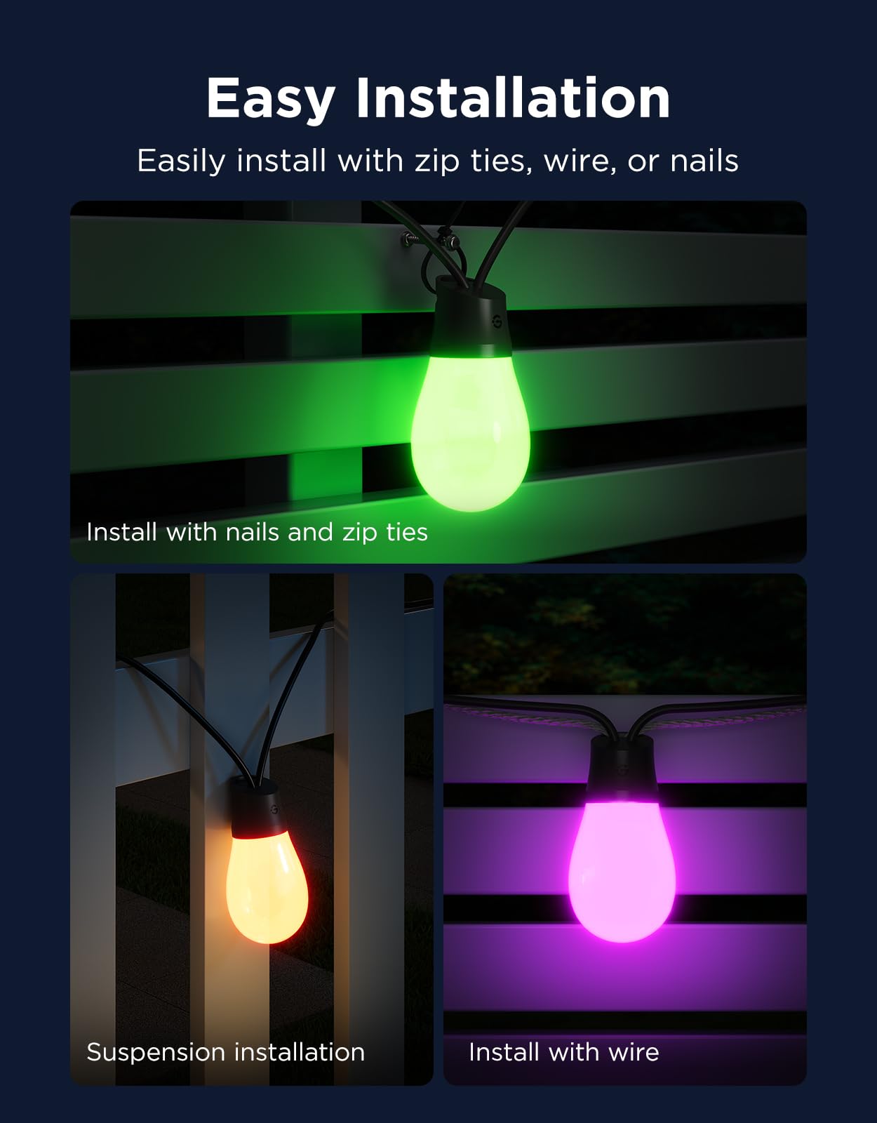 Govee S14 Bulb Outdoor String Lights 2, 96ft Smart RGBIC Warm White Patio Lights with 30 LED Bulbs, 111 Scene Modes for Outdoor Decor, Works with Alexa, Google, Matter, APP Control, IP66 Waterproof