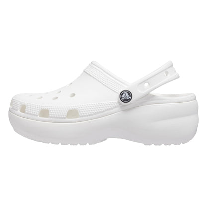 Crocs Women's Classic Platform Clog, White, 8