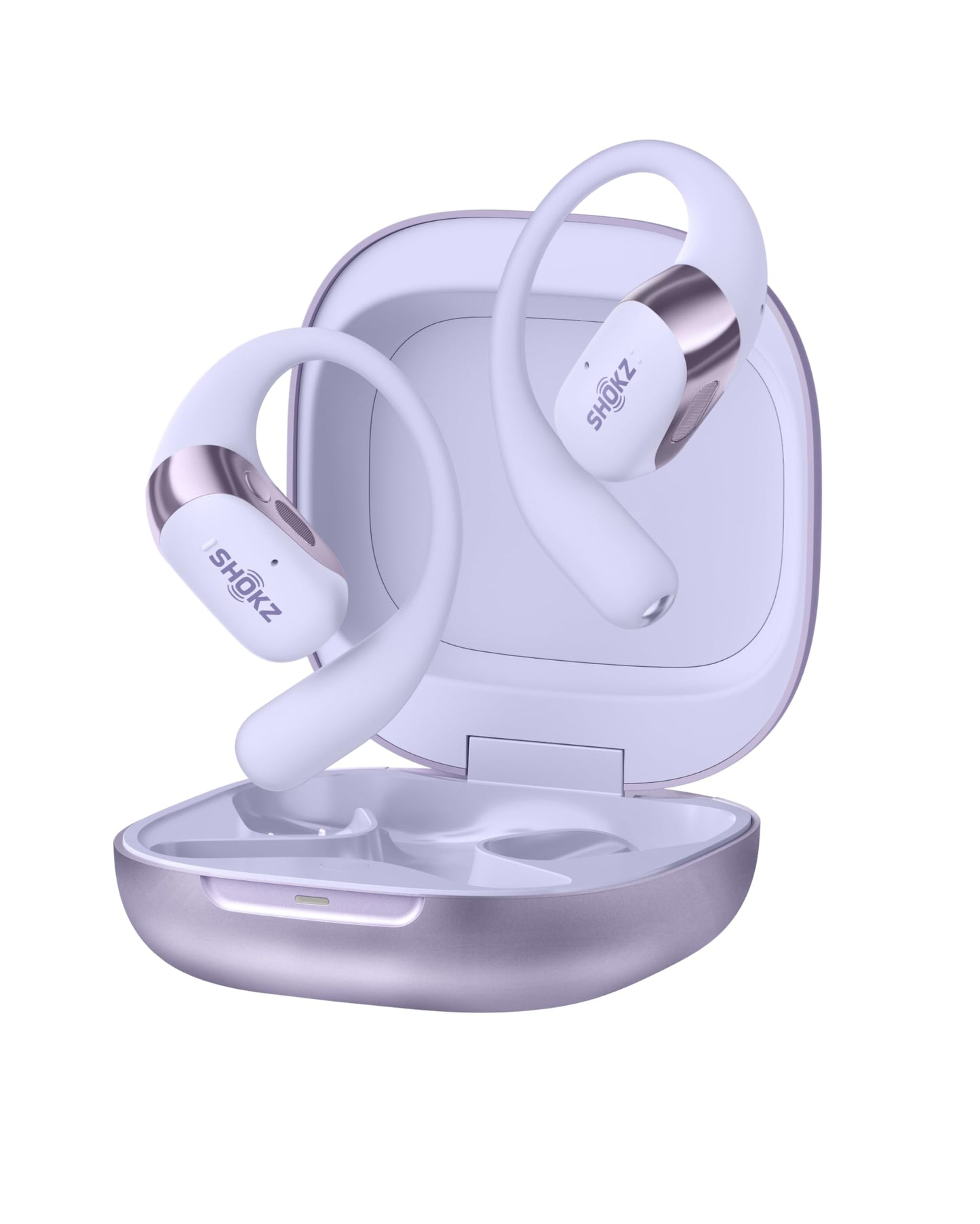 SHOKZ New OpenFit 2+ Open-Ear Headphones,Dolby Audio Enabled,Comfortable Earbuds with Soft Ear Hooks,48H Playtime,IP55 Water-Resistant,USB-C Fast Charging,Wireless Charging - Online Exclusive Purple