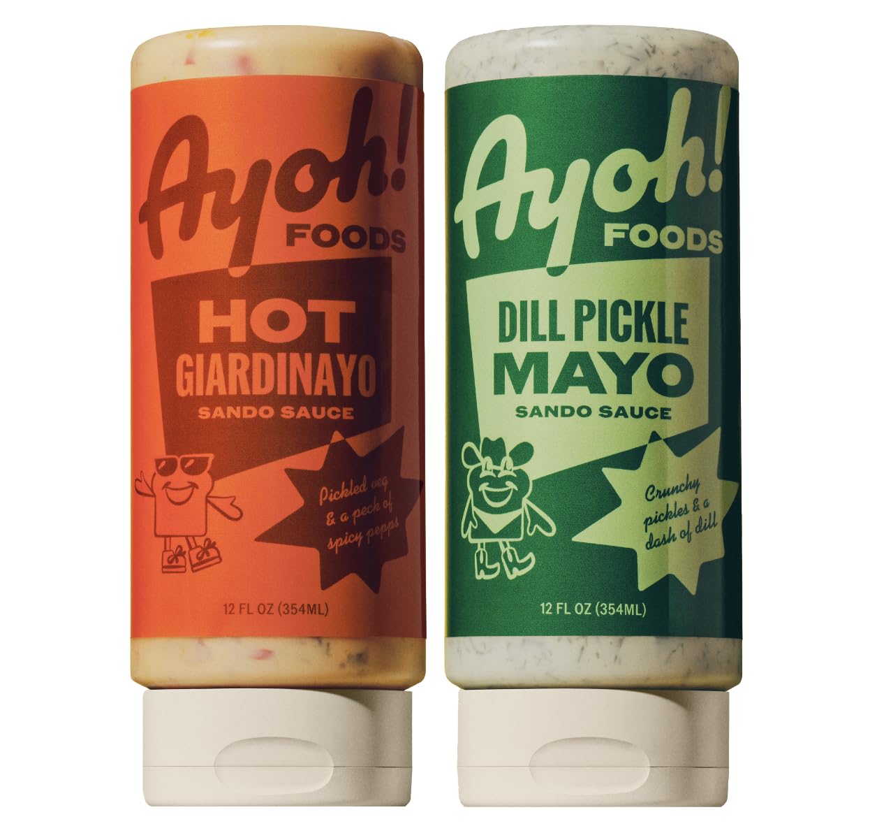 Ayoh Foods, Mayo Gone Wild, Made by Molly Baz (Duo Pack-2 Total, 12oz Bottles) Easy to Squeeze, Perfect for; Sandwiches, Burgers, Fries, Nuggets, Wraps & Dips