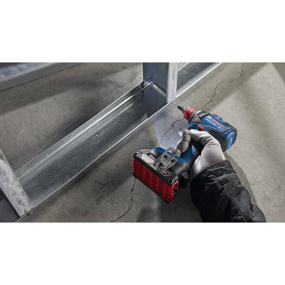 BOSCH GDX18V-1800B12 18V Two-In-One 1/4 In. and 1/2 In. Bit/Socket Impact Driver/Wrench Kit with 2 Ah Standard Power Battery