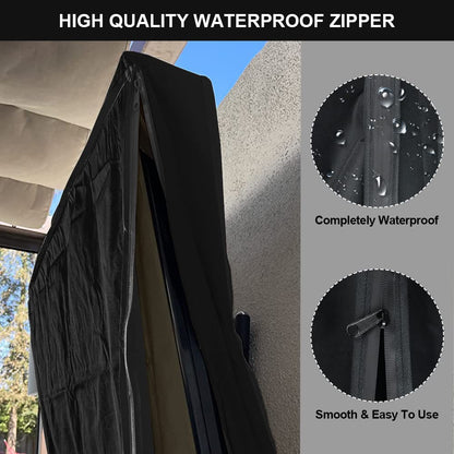 HOMEYA Outdoor TV Cover 48-50 Inch with Waterproof Zipper Velcro + Bottom Cover, 600D Heavy Duty Weatherproof TV Enclosure with Front Flap, for Outside LED LCD Flat Screen TVs-46.5''Lx27.5''Hx4.5 W