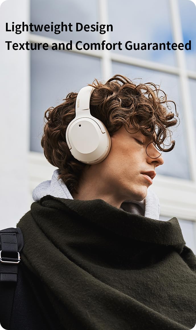 Edifier W820NB Plus Over-Ear Active Noise Cancelling Headphones, Clear Calls with Deep Noise Reduction,Bluetooth Headphones with LDAC for Hi Res Wireless Audio Comfortable Fit,Bluetooth 5.2