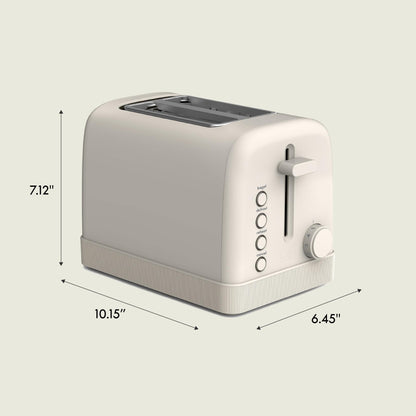 bella 2 Slice Toaster, 6 Setting Shade Control w Reheat, Cancel, Bagel & Defrost Buttons, Removable Crumb Tray, Anti Jam & Auto Shutoff, Auto Centering Guides & Cord Wrap, 900 Watt, Oatmilk