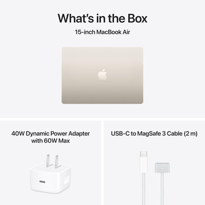 Apple 2026 MacBook Air 15-inch Laptop with M5 chip: Built for AI, 15.3-inch Liquid Retina Display, 16GB Unified Memory, 512GB SSD, 12MP Center Stage Camera, Touch ID, Wi-Fi 7; Starlight