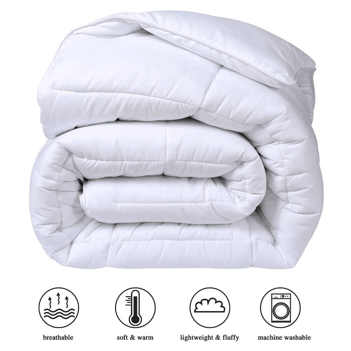 COHOME All Season King Size Cooling Comforter，Fluffy Down Alternative Comforter - Quilted Duvet Insert with Corner Tabs - Luxury Soft Hotel Comforter - Reversible - Breathable - White