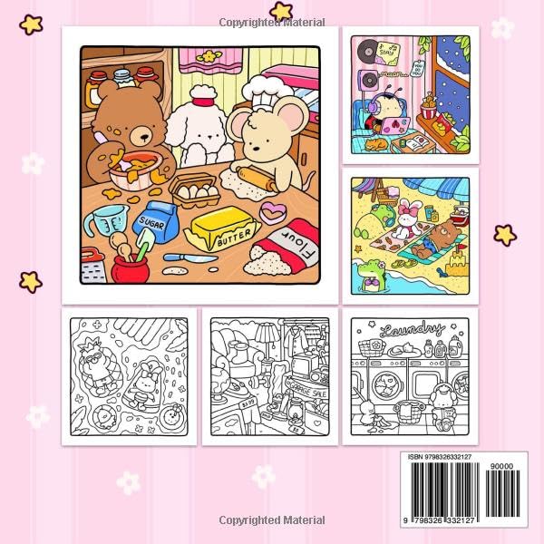 Cozy Friends: Coloring Book for Adults and Teens Featuring Super Cute Animal Characters with Easy and Simple Designs for Relaxation (Cozy Spaces Coloring)