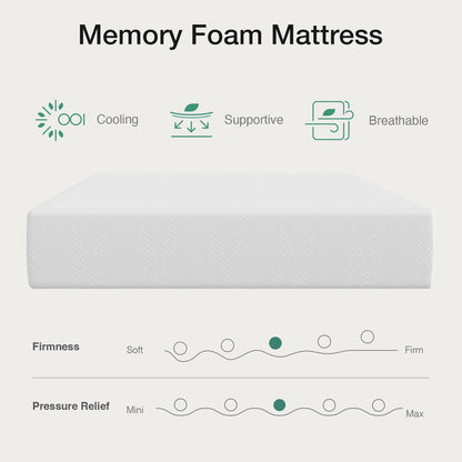 Novilla Queen Mattress in a Box, 8 Inch Queen Size Mattress with Gel Memory Foam for Cooling Night Sleep, Pressure Relief, CertiPUR-US Certified