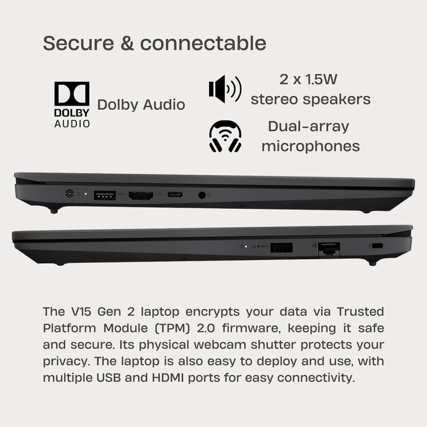 Lenovo 15.6" Laptop Computer for Home Business Student, Intel Dual-Core Processor, 32GB DDR4 RAM, 1TB PCIe SSD, FHD Display, WiFi 6, Bluetooth 5.2, HDMI, Numeric Keypad, Black, Windows 11 Pro, Tichang