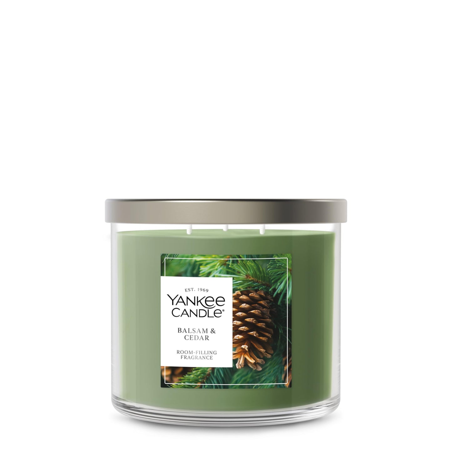 Yankee Candle 3 Wick Candle Jar, Scented Candle with up to 40 Hours of Burn Time, Premium Plant Wax Blend for Consistent Long Lasting Scent from First to Last Burn, Balsam & Cedar