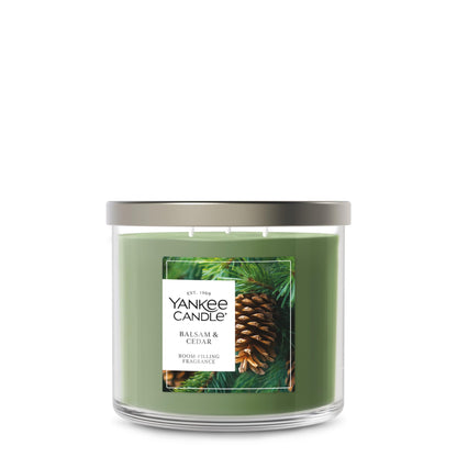 Yankee Candle 3 Wick Candle Jar, Scented Candle with up to 40 Hours of Burn Time, Premium Plant Wax Blend for Consistent Long Lasting Scent from First to Last Burn, Balsam & Cedar