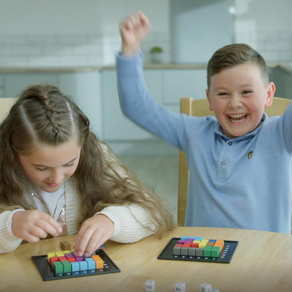 The Genius Square from The Happy Puzzle Company – Game of The Year Award Winner, 60000+ Solutions STEM Puzzle Game. Roll Dice, Race Your Opponent to Fill Grid with Different Shapes!