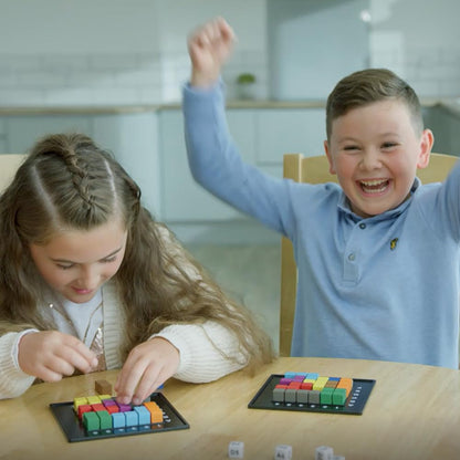 The Genius Square from The Happy Puzzle Company – Game of The Year Award Winner, 60000+ Solutions STEM Puzzle Game. Roll Dice, Race Your Opponent to Fill Grid with Different Shapes!