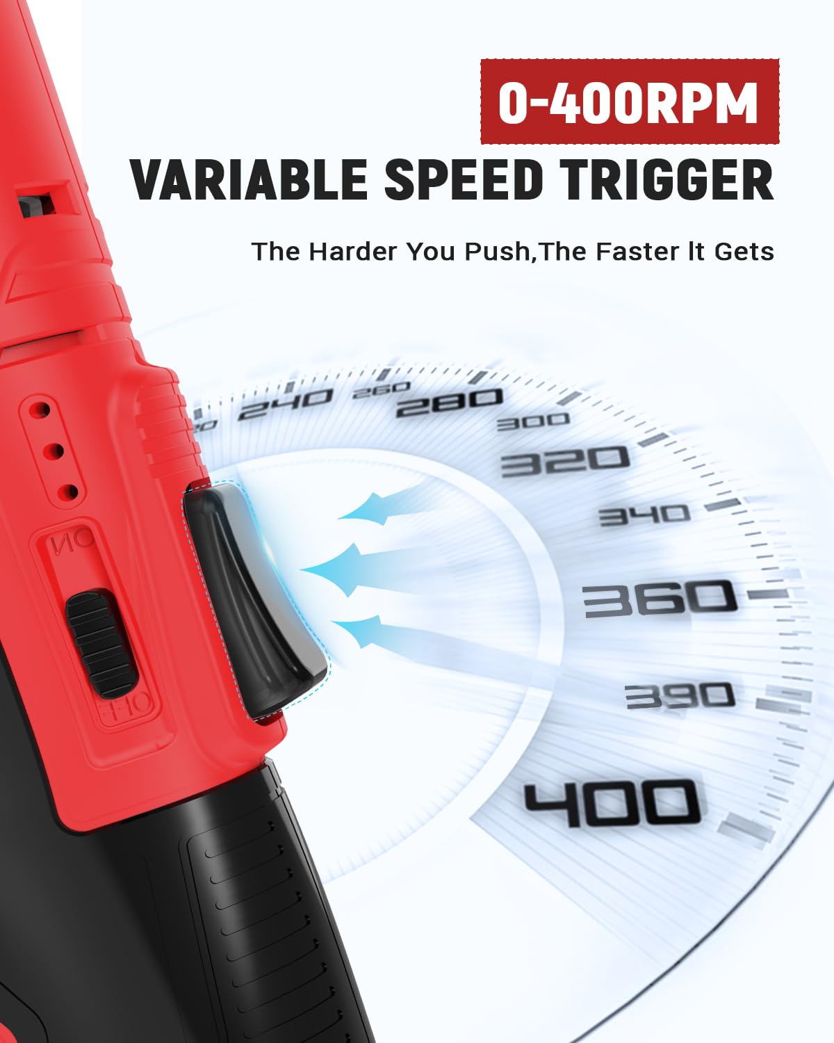 Tarlido 3/8" Electric Ratchet Wrench, 40 Ft-Lbs 400 RPM 12V Cordless Battery Powered Ratchet Wrench Set with LED Light, Including 2 Batteries, 11 Sockets and Fast Charge-Red