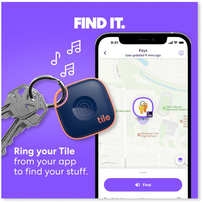Tile by Life360 Mate Bluetooth Tracker, Keys Finder and Item Locator for Keys, Bags and More. Phone Finder. Both iOS and Android Compatible. 4-Pack (Colors)