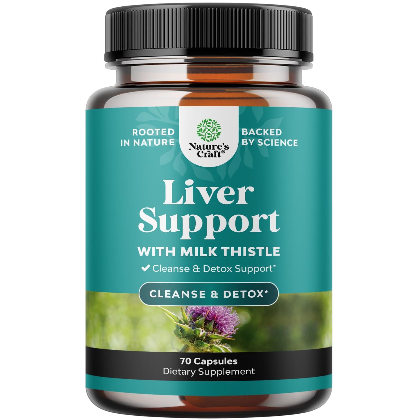 Liver Cleanse Detox & Repair - Milk Thistle Supplement for Digestion & Immune Health - Ginger Root, Choline & Dandelion Root - Herbal Liver Support with Silymarin, Beetroot & Artichoke - 70 Count