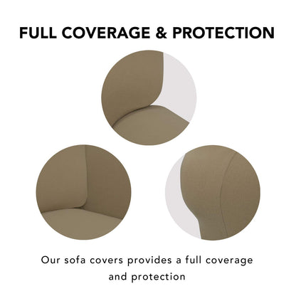 PureFit Super Stretch Sofa Slipcover – Spandex Non Slip Soft Couch Sofa Cover, Washable Furniture Protector with Non Skid Foam and Elastic Bottom for Kids, Pets （Loveseat, Tan）
