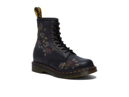 Dr. Martens Womens 1460 Leather Lace-Up Boots Decayed Roses 7 Medium