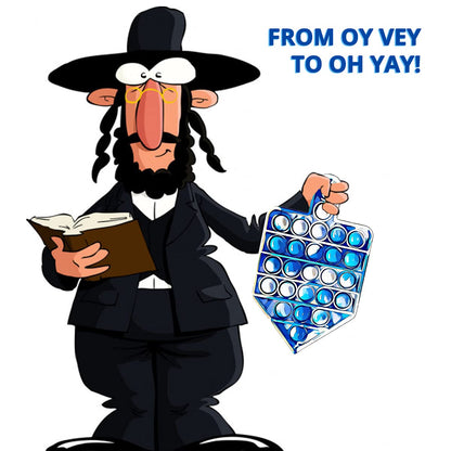 Hanukkah Gifts Poppit Dreidel Pop Fidget Toy Chanukah Party Popper Hanukah Gift Jewish Holliday Kids Adult Menorah Holiday Present Fun Push Game Stress Silicone Sensory Judaica Traditional Driedel