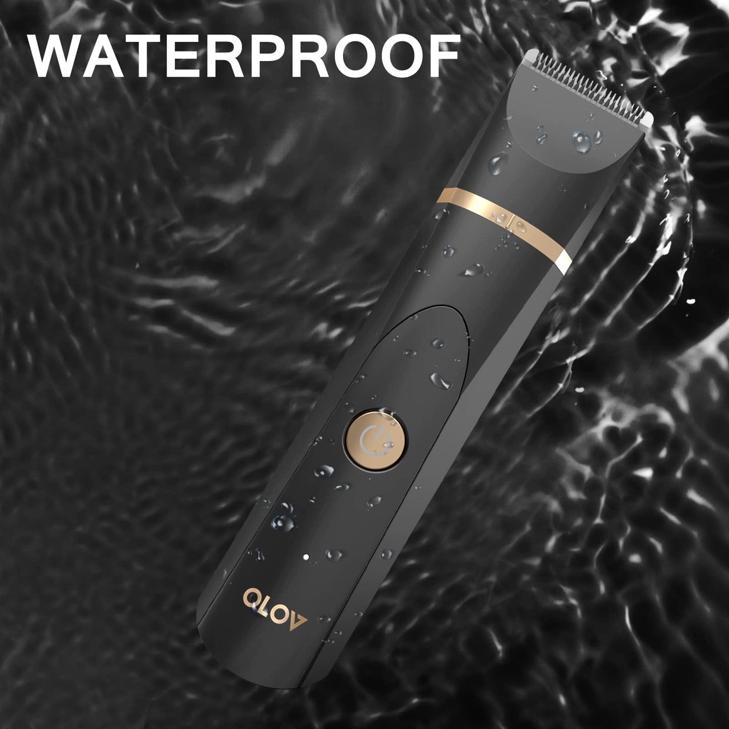 OLOV Electric Body Hair Trimmer - Groin Trimmer for Men - Bikini Trimmer Women - Wet/Dry Shaver Groomer, Replaceable Ceramic Blade Heads, USB Recharge Dock, Waterproof Hygiene Razor, Black