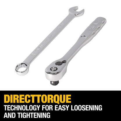 DEWALT 192 Pcs. Mechanics Tool Set, 1/2, 1/4, 3/8 Socket Set, SAE and Metric Socket Wrench Set, Hard Shell Tool Box (DWMT75049)