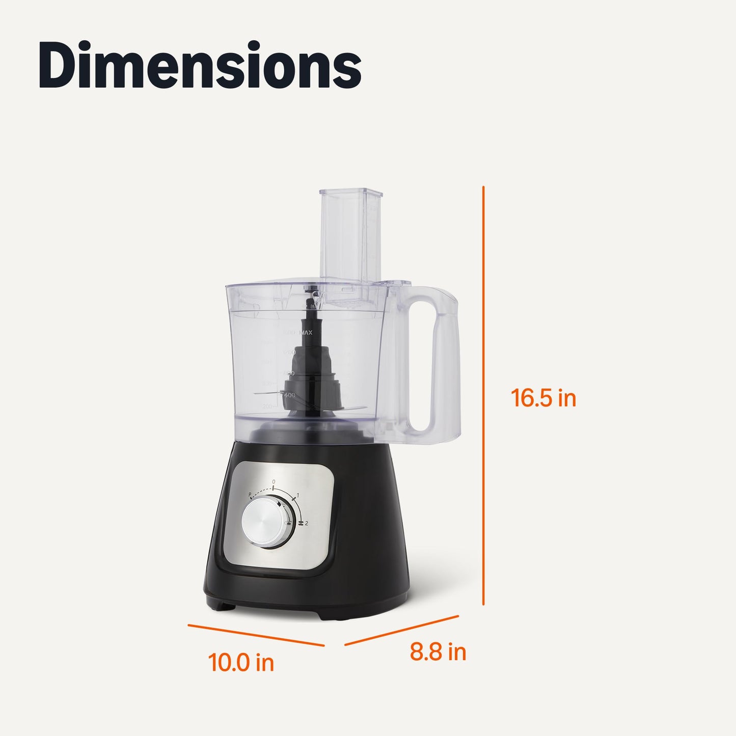 Amazon Basics Food Processor and Vegetable Chopper, 10 Cup Bowl, 2-Speed, 500 Watt Motor, Black