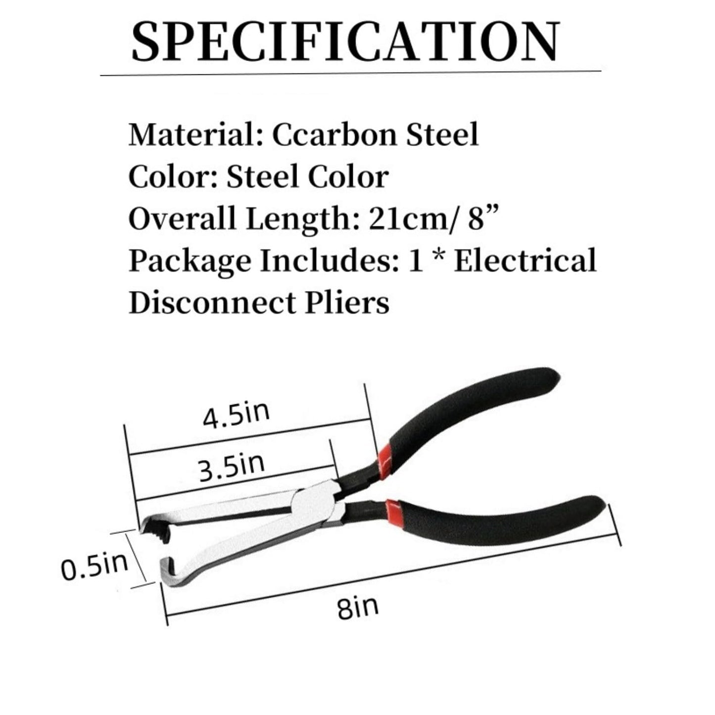 Electrical Disconnect Pliers,Electrical Connector Pliers for Cars,Fuel Line Petrol Clip Pipe Pliers, Automotive Hose Disconnect Tools for Push Tab Style Plugs (1*Black60°+1*Black straight)