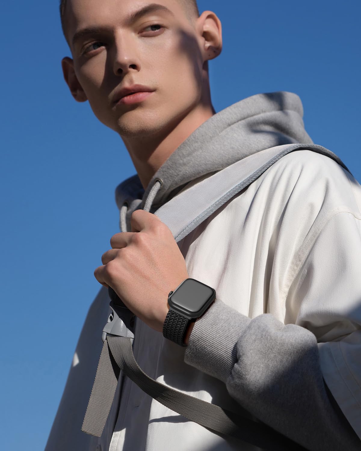 Braided Stretchy Band Compatible with Apple Watch Bands 38mm 40mm 41mm 42mm 44mm 45mm 46mm 49mm Women Men, Soft Nylon Solo Loop Magnetic Sport Strap for iWatch Series 10 9 8 7 6 5 4 3 2 1 SE Ultra