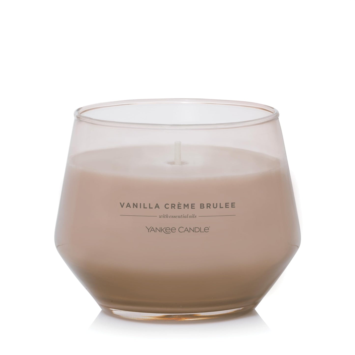 Yankee Candle Studio Medium Candle, Vanilla Crème Brûlée, 10 oz: Long-Lasting, Essential-Oil Scented Soy Wax Blend Candle | 40-65 Hours of Burning Time