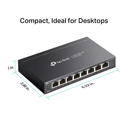 TP-Link TL-SG108S-M2 | 8-Port Multi-Gigabit 2.5G Ethernet Switch | Unmanaged Network Switch | Ethernet Splitter | Plug & Play | Desktop/Wall Mount | Silent Operation