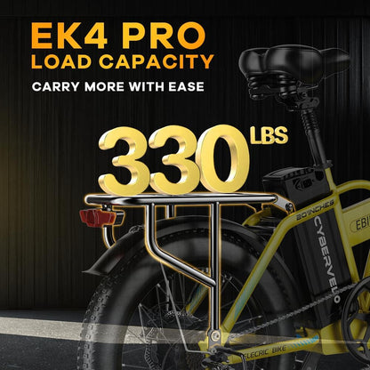 CBVELO 1000W Folding Electric Bike, 48V 20AH Large Removable Battery E Bike, 30+MPH, 80 Miles Max Range, 20" Fat Tire Ebikes for Adults, Adult Electric Bicycles for Long Commutes-Orange 2025