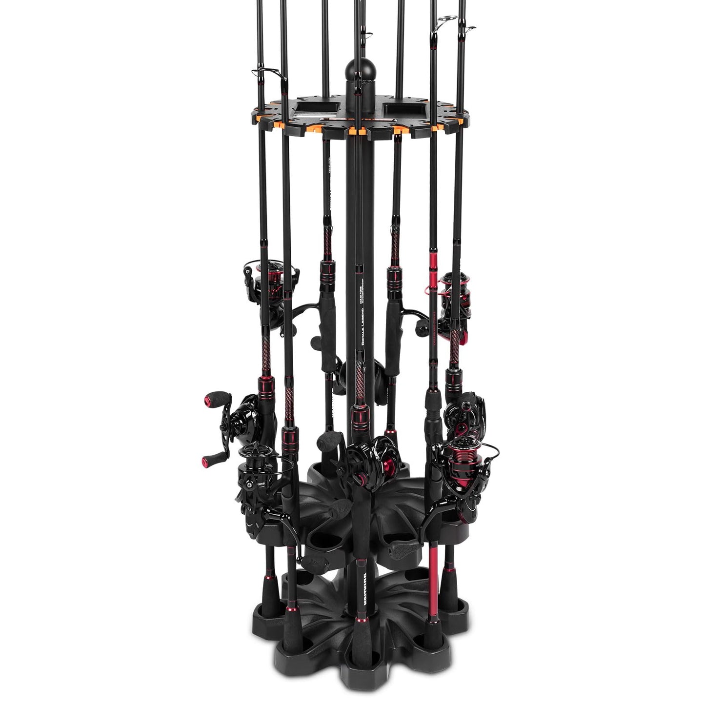 KastKing V16 Fishing Rod Rack - Fishing Pole Rack Holds Up to 16 Fishing Rods or Combos, Lightweight and Durable ABS Construction, Space-Saving Fishing Rod Holders for Garage