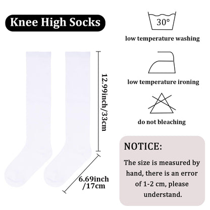 Womens Knee High Socks-Stripes Tube Socks-Back to School Cotton Casual Athletic Socks