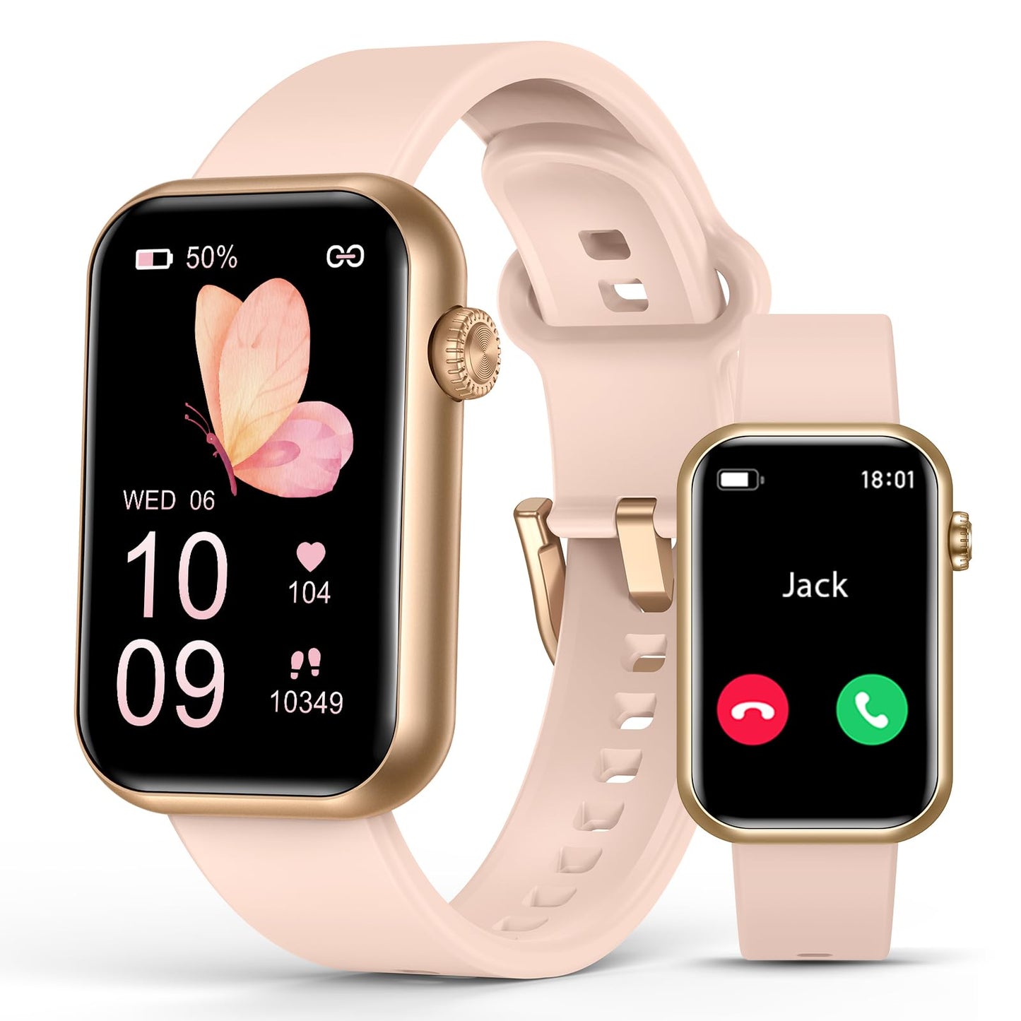 Smart Watch Fitness Tracker (Answer/Make Call), 24/7 Heart Rate Spo2 Blood Pressure Monitor Sleep Tracker, 114 Sports Modes Pedometer Calorie Step Tracker, Waterproof Activity Tracker for Women