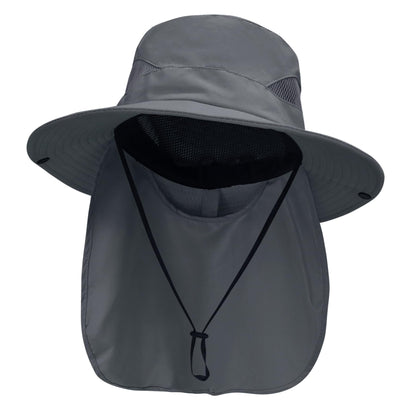 NPJY Sun Fishing Hats for Men Women UV Sun Protection Bucket Hat with Foldable Neck Flap Pure Darkgray