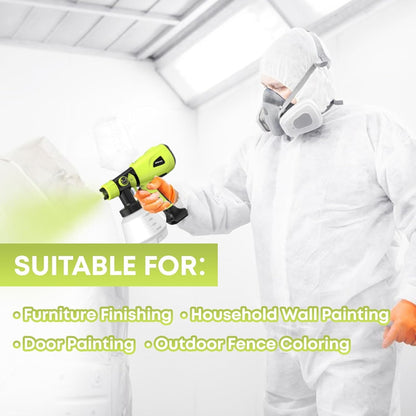 Paint Sprayer Tool 1000W High Power Electric Paint Spray Gun with Adjustable Spray Width Knob 4 Nozzles and 3 Patterns Simple to Clean for Lawn and Garden Furniture Home Interior House Painting Green