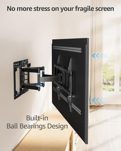 MOUNTUP Large TV Wall Mount for Most 37-82'' TVs, Premium Ball Bearings Design for Ultra-Slim OLED TVs Smooth Swivel & Extension, TV Mount Bracket Articulating Arm Holds 100LBS, Max VESA 600x400mm