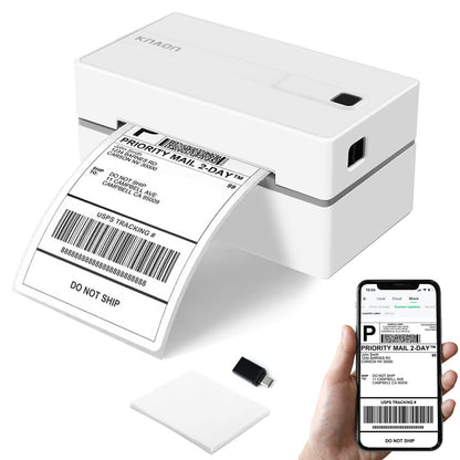 KNAON Bluetooth Thermal Shipping Label Printer, 4x6 Wireless Thermal Address Label Printer for Small Bussiness, Compatible with iPhone,Android,Windows,Mac,Chromebook –Works with eBay Shopify USPS&More