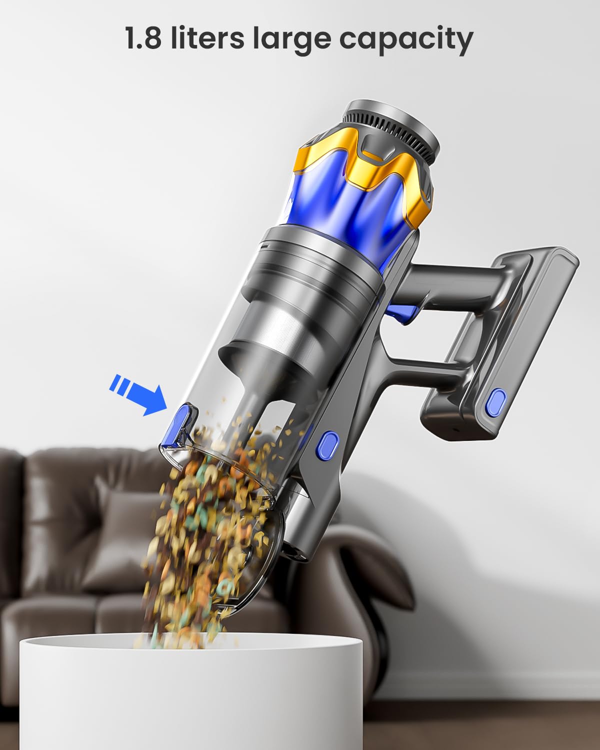 Cordless Vacuum Cleaner, Upgraded 650W 55KPA 70Mins Cordless Stick Vacuum Cleaner with Self-Standing and Touch Screen, Anti-tangle Wireless Vacumm, Vacuum Cleaners for Home/Pet Hair/Carpets/Floors