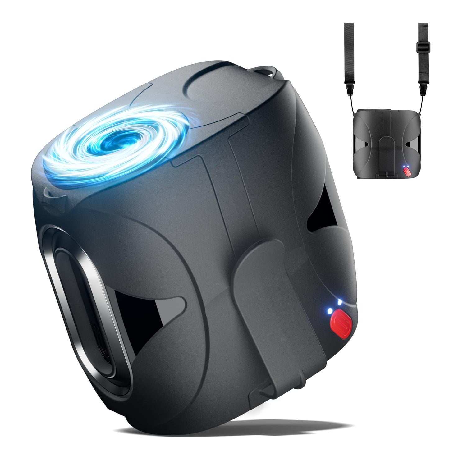 FULSUNT Portable Waist Fan Clip On Up to 40H Cooling, 14000RPM Powerful Airflow, 6000mAh Shirt Fans Rechargeable, 6 Speeds Body Fan with Neck Strap, Wearable Belt Fans for Outdoor Work Travel