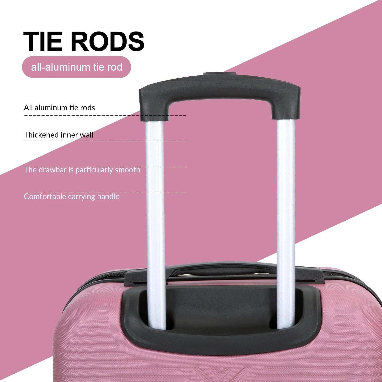 Tripcomp Luggage Sets 2 Piece Suitcase Set (14/20/)Hardside Suitcase with Spinner Wheels Lightweight Carry On Luggage(Pink)