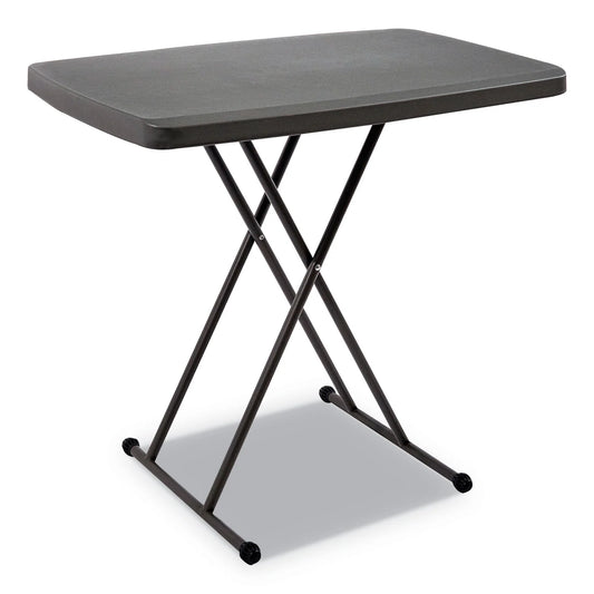 Iceberg IndestrucTable Classic Personal Folding Table, 30 x 20 x 25 to 28 High, Charcoal