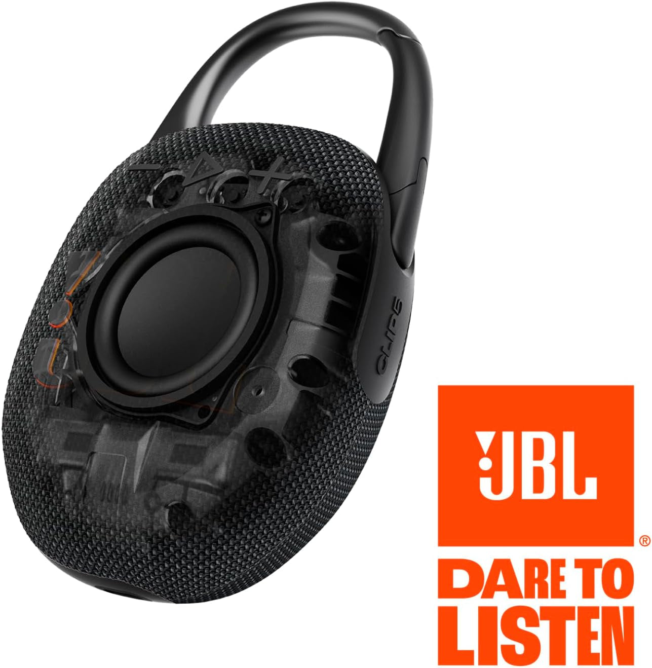 JBL Clip 5 - Ultra-Portable,Waterproof & Dustproof Bluetooth Speaker,Big Pro Sound with Punchy bass,Integrated Carabiner,Up to 12 Hours of Play,Made in Part with Recycled Materials(Black & Orange)