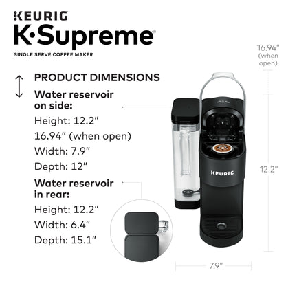 Keurig K-Supreme Single Serve K-Cup Pod Coffee Maker, MultiStream Technology, Black